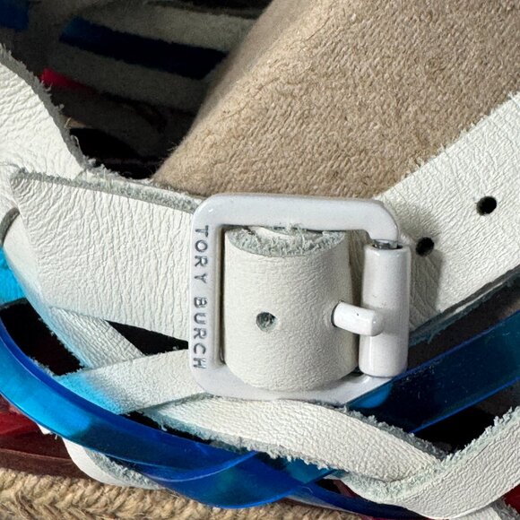 Tory Burch Huarache Multicolor Espadrille (Red, White, and Blue) - Picture 4 of 13